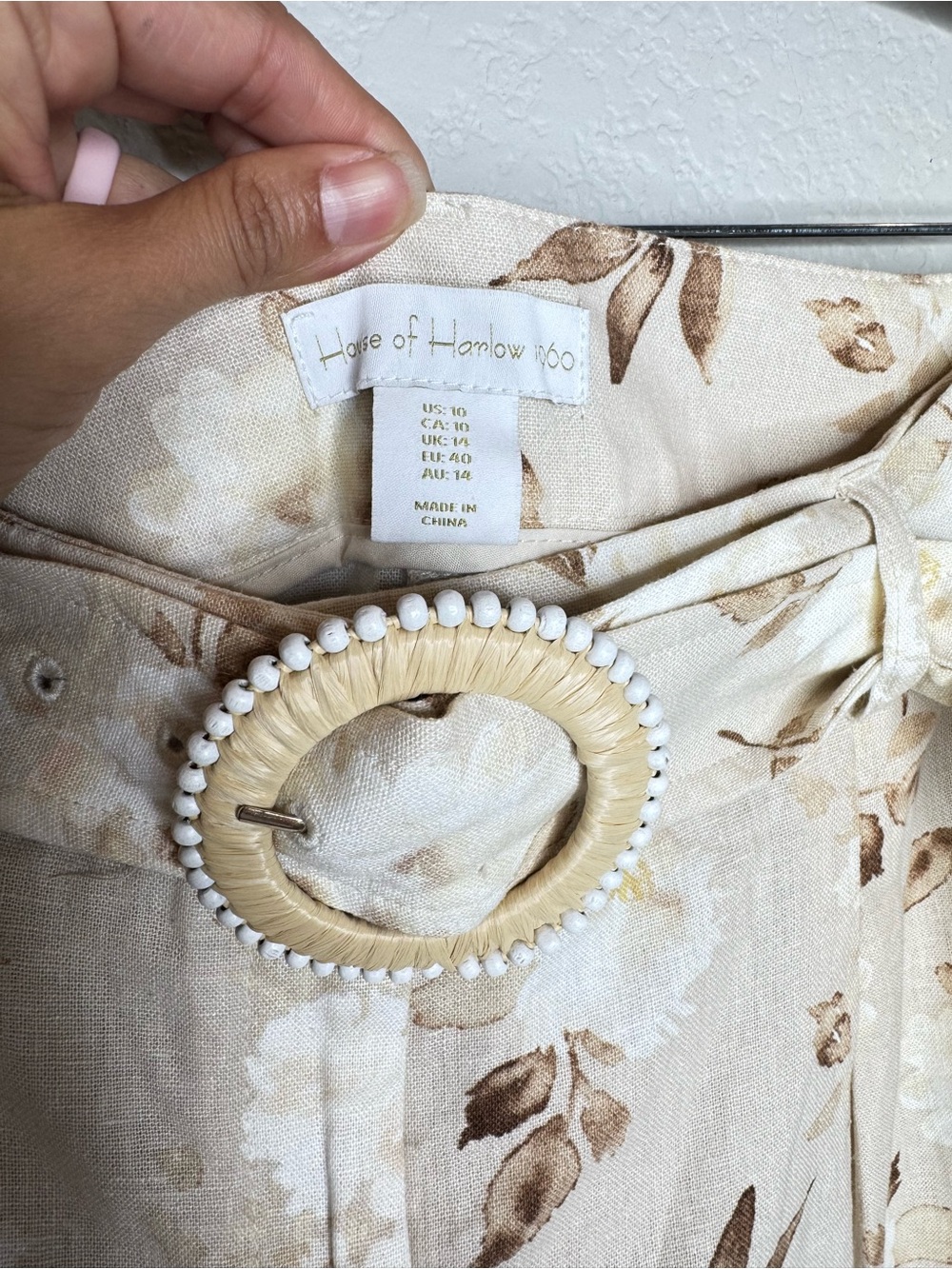 House of Harlow 1960 Floral Linen Blend Two Piece Set Size 10 Resort Coastal - Picture 9 of 12